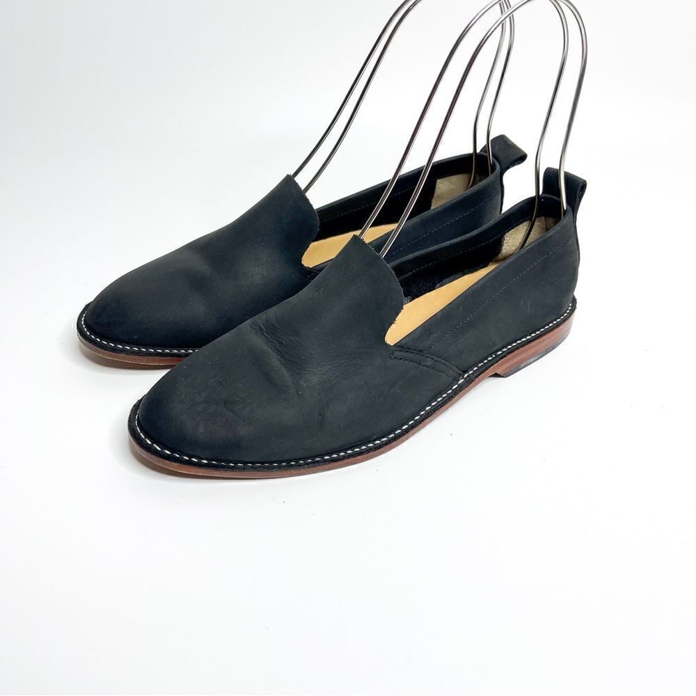 🍋 Adelante Shoe Co Minimalist Black Leather Loafers Handmade Women’s Size 4.5D